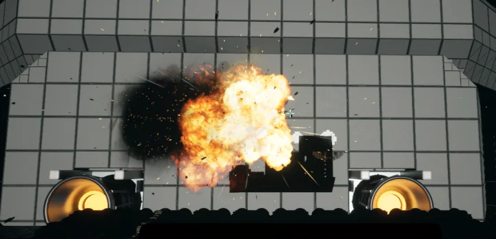 Explosion an der Schiffshülle