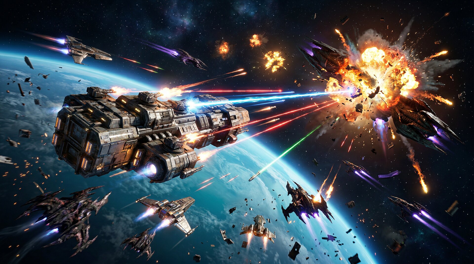 Weltraumkampf — Raumschiffe im Kampf gegeneinander